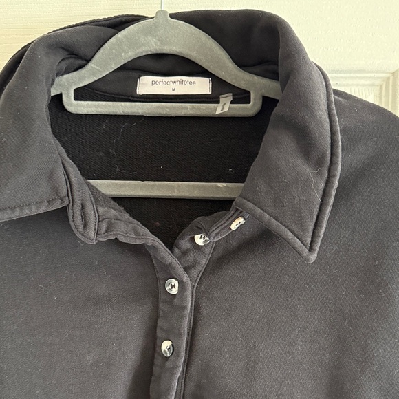 perfectwhitetee Black Collared Sweatshirt - Picture 4 of 5